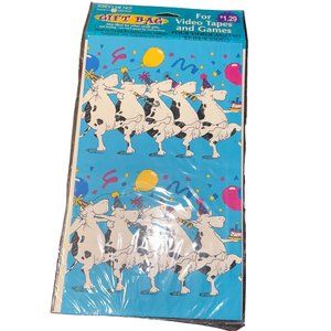 Vintage AGC VHS Gift Bags Dancing Cows Balloons Party American Greetings NOS